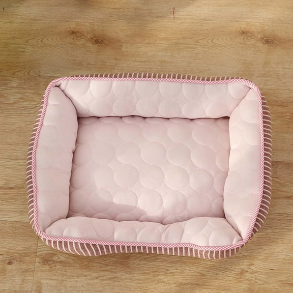 Cooling Dog Bed Summer Ice Feeling Cat Pet Pad Multi Use for Travel Automotive Seat Breathable Mat Washable Lightweight Convenient Versatile Pink S
