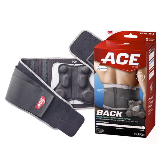ACE Brand Deluxe Back Stabilizer with Lumbar Pad, Adjustable. 1 Brace
