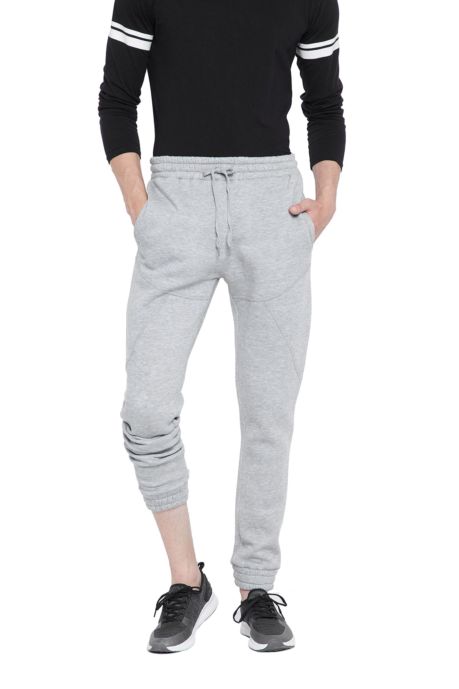 gray joggers mens outfit