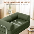 thumbnail image 5 of ATHOPE 63" Folding Convertible Sofa Bed, Oversized Corduroy Upholstered Boneless Couch, Loveseat Sleeper with Pull Out Bed, Floor Sofa Modular Futon Couch for Living Room Bedroom, Oliver Green, 5 of 10