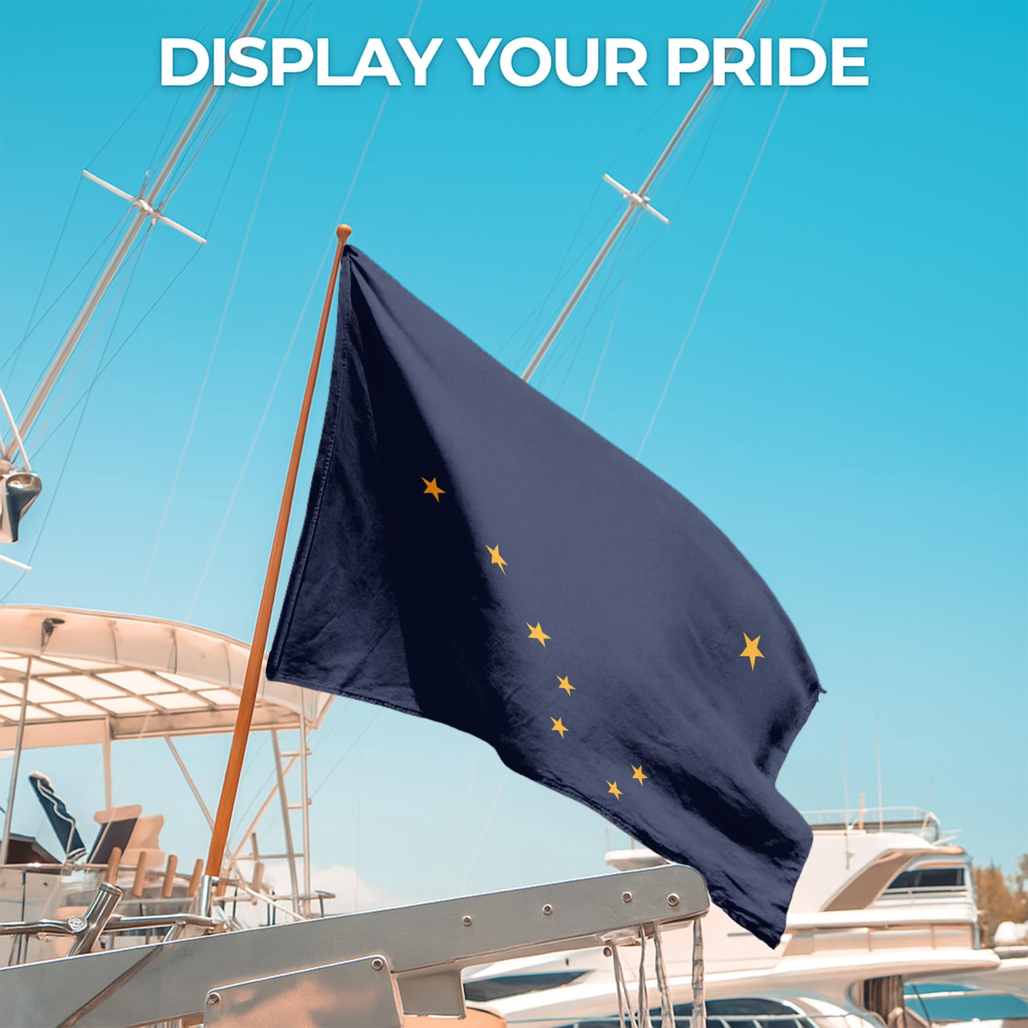 Alaska Outdoor Flag (1x1.5ft) by DreamController - Durable, Fade-Resistant Polyester, Double-Stitched, Brass Grommets - HD Printed USA State Flag - Made in USA