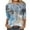 Blue, variant on Fesfesfes Layering Shirts for Womens Fashion Short Sleeve Retro Round Neck Printed Loose Tops Blouse Three Quarter Sleeve Womens Shirts Casual M(US:6)