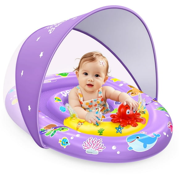 Baby Pool Float EZIGO con toldo con protección solar UPF 50+