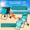 Folding Beach Chair for Adults 2 in1 Beach Chair with Integrated Wagon
