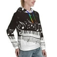 thumbnail image 6 of Sikiie Piano Keys With Musical Notes Women's Casual Hoodies Long Sleeve Lightweight Pullover Tops Loose Sweatshirt-XX-Large, 6 of 7