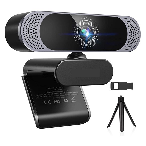 4K 8MP HD Webcam With Noise-Canceling Microphone/ Privacy Cover/ Tripod Play USB Web Camera For Meeting Video