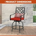 thumbnail image 3 of SOLAURA 2 Piece Outdoor Swivel Bar Stools Patio Metal Height Bistro Chairs with Cushions, 3 of 7