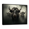 thumbnail image 2 of Designart "Gentle Guardians Grey Buffalo II" Animals Floater Framed Wall Art Living Room, 2 of 7