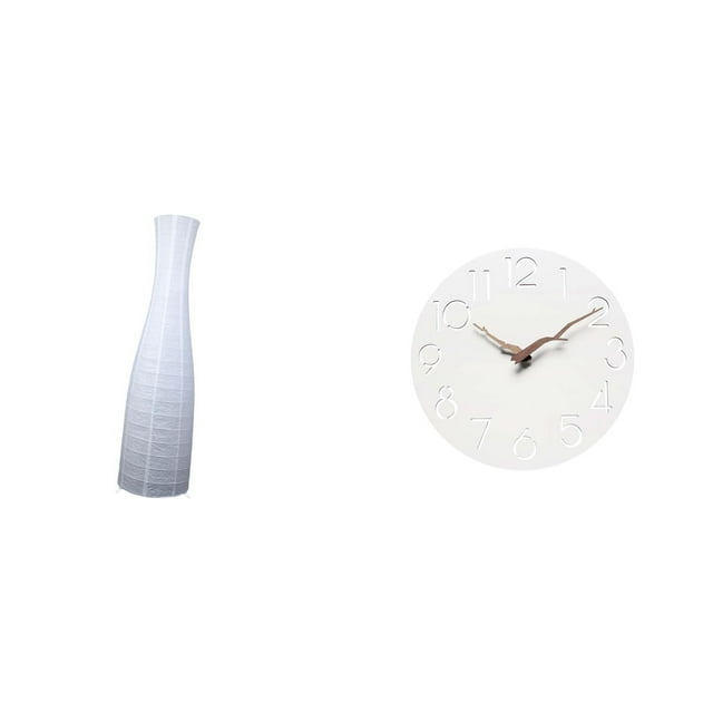 Protector de pantalla de lámpara de pie minimalista de papel, repuesto de pantalla para lámpara de pared decorativa con reloj silencioso de fácil lect
