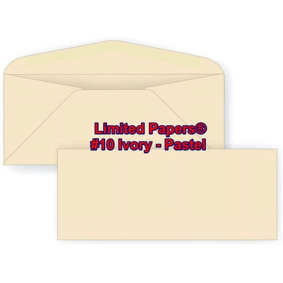 Limited Papers (TM) #10 Regular Envelope - Pastel - Soft - 24# (4.8" x 9.5") - Announcement, Invoices, Statements, Checks, Letters, Contracts, Business Envelope (Ivory, 500)