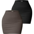 thumbnail image 5 of Women's Basic Elastic High Waist Bodycon Pencil Skirt Casual Ribbed Knit Short Skirt Fashion Streetwear, 5 of 8