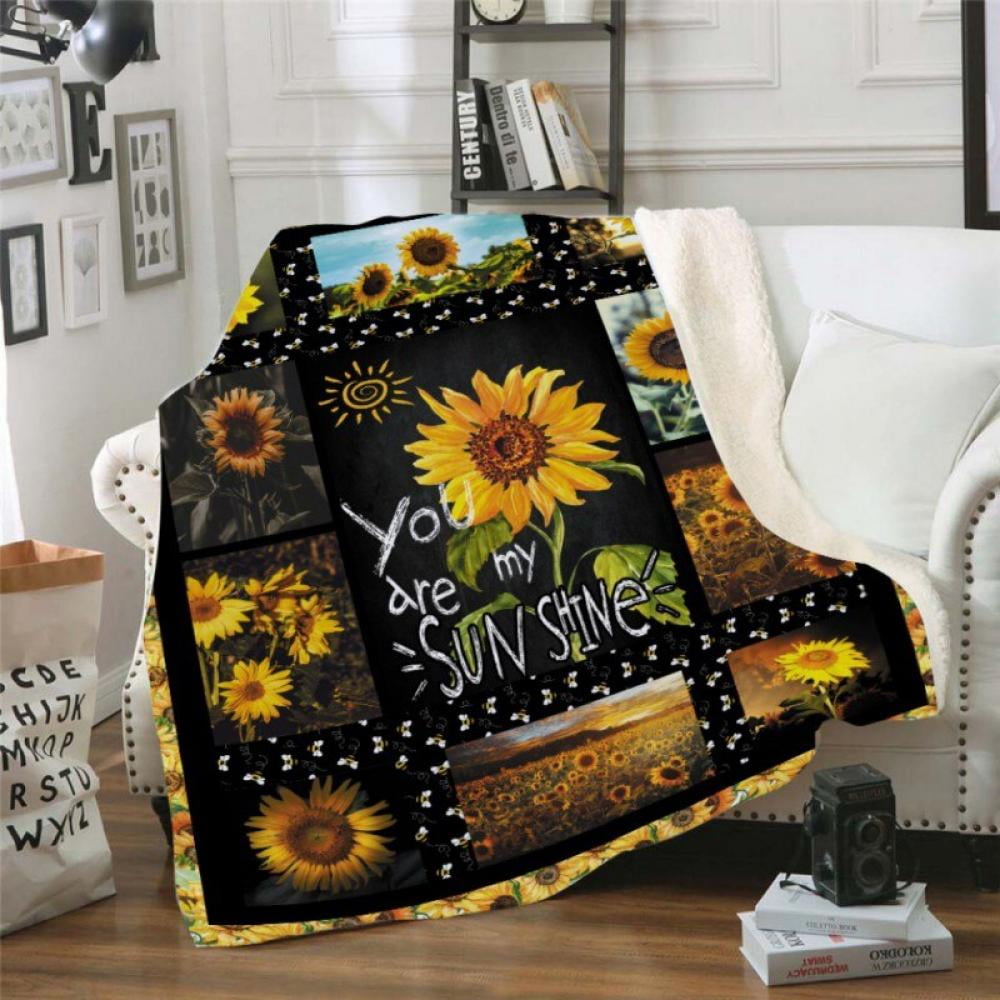 Lightweight Cozy Warm Throws Watermelon Red Possta Decor Farm Sunflower with You are My Sunshine Throw Blanket Super Soft Fuzzy Plush TV Blankets for Living Room Bedroom Bed Couch Chair