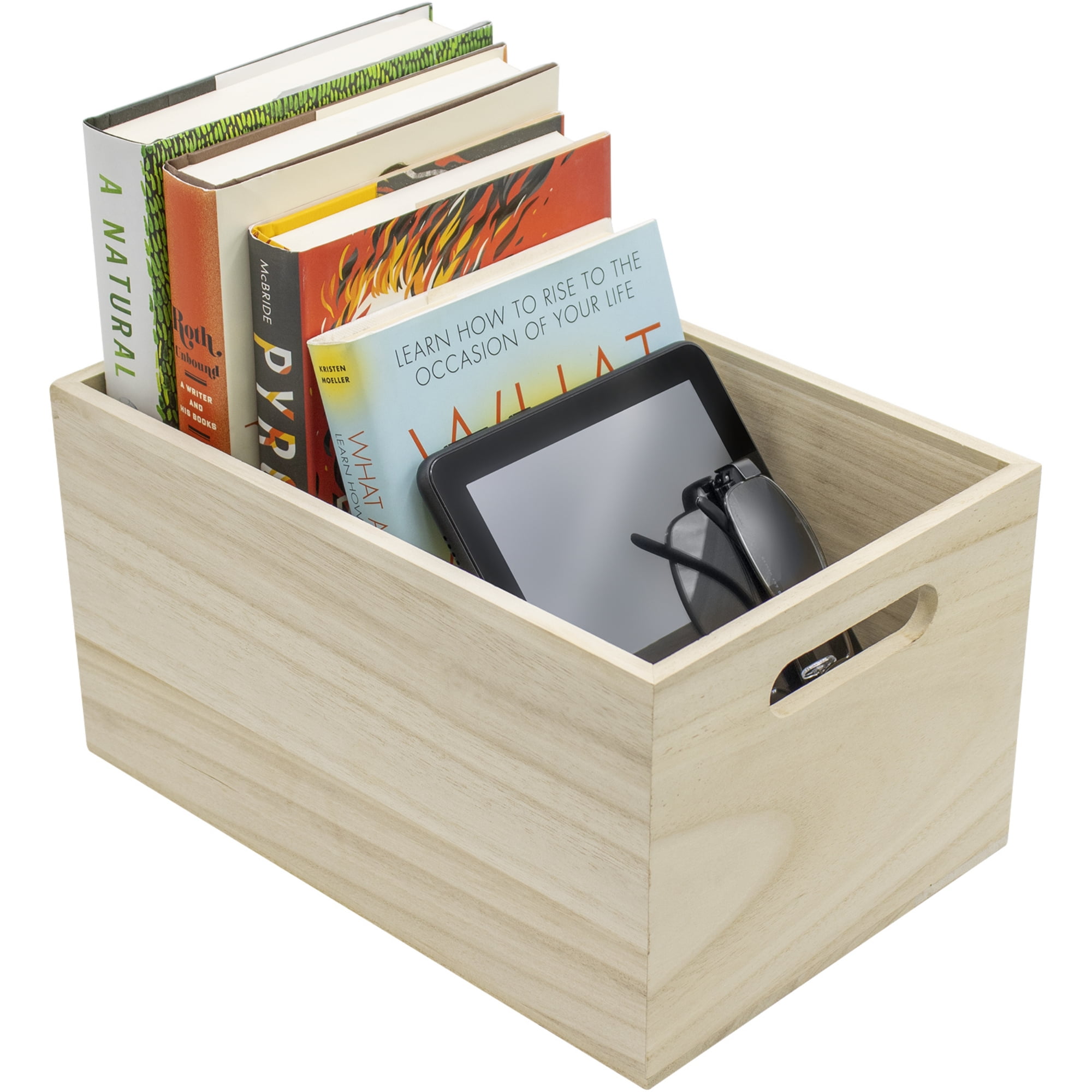 Sorbus Unfinished Wood Crates - Organizer Bins, Decorative Wooden Boxes for Adults (4-Pack)