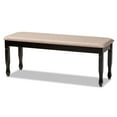 thumbnail image 2 of Skyline Decor Sand Fabric Upholstered and Dark Brown Finished Wood Dining Bench, 2 of 7