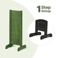 thumbnail image 4 of Tcbosik 2 Pack Expandable Garden Fence, 35"H Freestanding Lattice Fence, Solid Wood Retractable Trellis, Instant Wooden Divider for Balcony, Patio, Garden, Backyard, Olive Green, 4 of 8