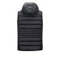 thumbnail image 4 of TFEOQRY Men's Winter Thermal Vest Hooded Button Tank with Pockets Stand Collar Zipper Top Sleeveless Padded Jacket Black, 4 of 8