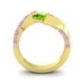 thumbnail image 4 of 1.20 T.C.W Natural Diamond Peridot & Pink Sapphire Gemstone Beautiful Anniversary Ring for Ladies Solid 18K Yellow Gold Size 9 by Diamond-Capitals, 4 of 8