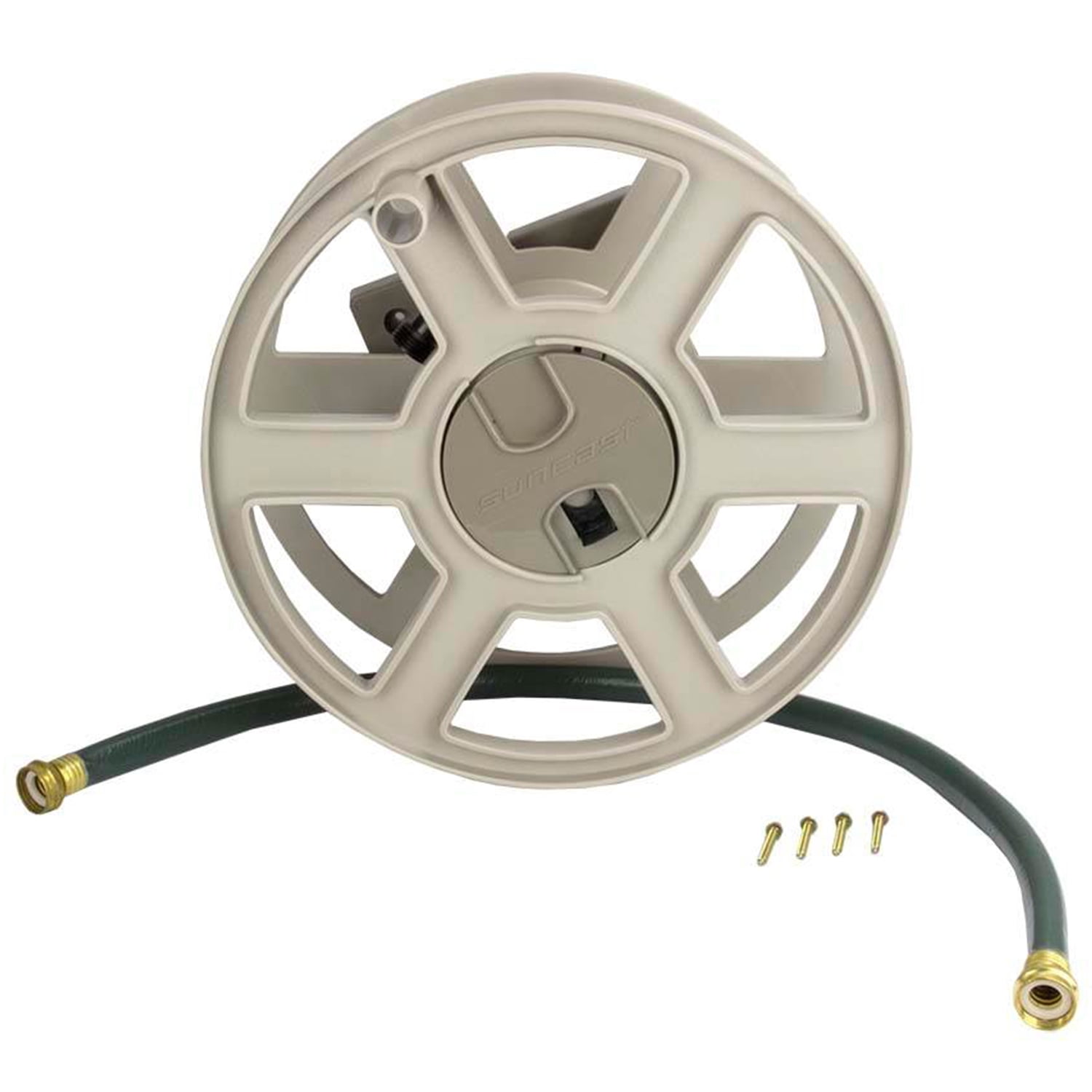 Suncast Sidewinder 100 Foot Wall Mount Garden Yard Outdoor Hose Reel