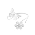 thumbnail image 2 of Metal Curtain Holdback with Butterfly Flower Design Hollow Craft Buckle for Drapery Ties Wall Hook Gold Silver Finish Decorative Window Treatment Accessory, 2 of 6