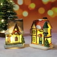 thumbnail image 4 of Casa navideña con luz LED, miniatura de pueblo, decoración para festivales navideños. Pequeña, 4 of 7
