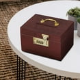 thumbnail image 5 of Vintage Style Wooden Piggy Bank Treasure Chest with Lock Jewelry Storage Case Saving Box Decorative Box Collection for Adults, 5 of 8