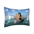 thumbnail image 2 of Bingfone Two Brave Cats Are Floating On The Sea Iceberg Print Satin Pillowcase for Hair - Standard Size with Zipper Silky & Soft Pillow Covers,20x30 inches, 2 of 8