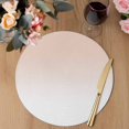 thumbnail image 3 of Pink White Ombre Round Placemats Set of 2,Braided Polypropylene Place Mats,Beige Gradient Color Modern Abstract Art Washable Table Mats for Kitchen Dinner Holiday Wedding Party Coffee Table Decor 13", 3 of 9