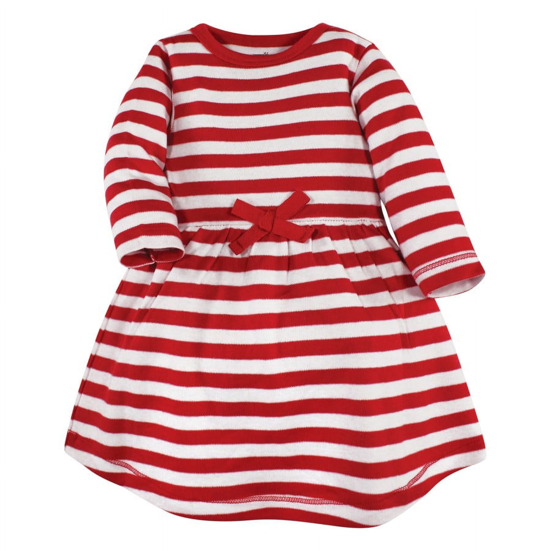 Touched by Nature Infant and Toddler Girl Organic Cotton Long-Sleeve Dresses, Christmas Cookies, 6 Years