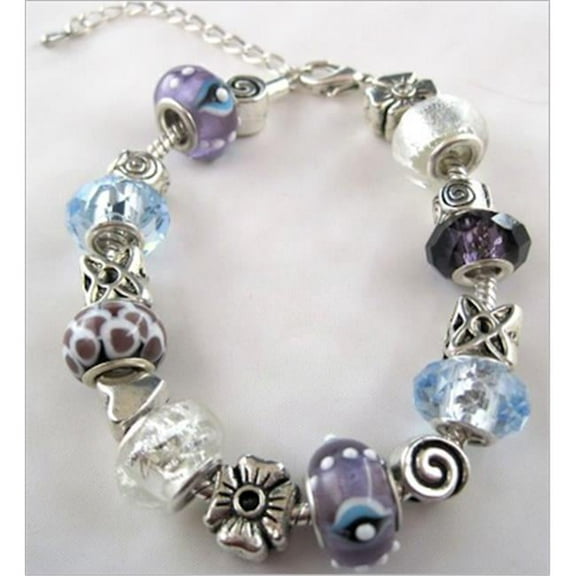 Whimsical Glass Bead & Charm Bracelet
