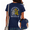 1-blue navy, variant on Women Front Back Print T-Shirt Floral Shadow Design Tees Unique Nature Art Crewneck Short Sleeve Trendy Everyday Tops