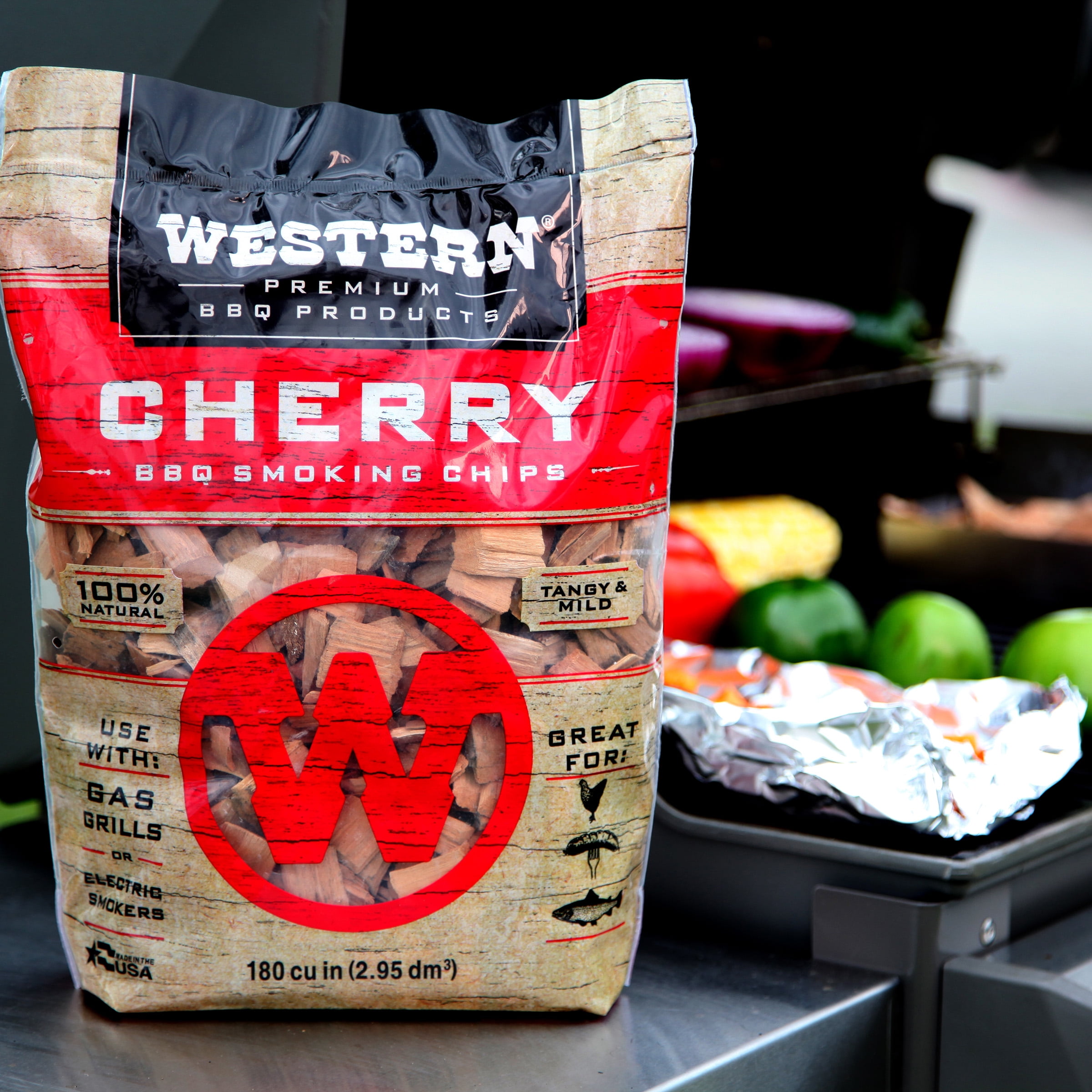 Western Premium BBQ Products Cherry BBQ Smoking Chips, 180 Western Premium BBQ Products Cherry BBQ Smoking Chips, 180