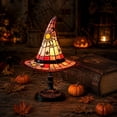 thumbnail image 5 of Clearance Halloween Table Lamp Decorations, Witch Hat Lamp Gifts - Handcrafted Retro Resin Witch Lamp, USB Powered Gothic Wizard Hats Night Light, Home Decor Accent Lamps for Bedroom, 5 of 8
