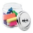 thumbnail image 2 of iDesign York Glass Apothecary Canning Jar for Vanity & Bathroom Essentials, Chrome Silver Lid, 2 of 6