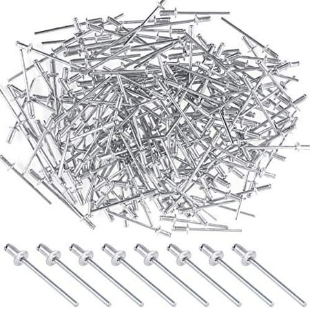

Mardatt 200Pcs 1/8 x 1/4 Inch Aluminum Blind Rivets 3 x 6mm Open End Pop Rivets Set Domed Head Pull Rivets Decorating Fastener Long Rivets for Sheet Metal Industry