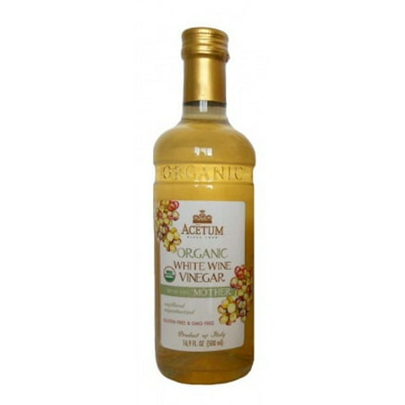 Almond Organic Wine - Acetum Organic White Wine Vinegar with the 'Mother' - 16.9 oz