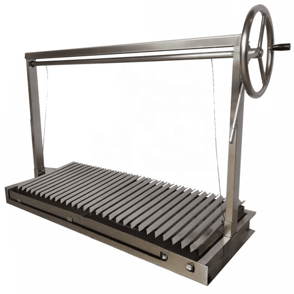 Argentine Asado Charcoal Grill – Adjustable Height Stainless Steel BBQ Grill - V greate (36 in)