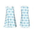 thumbnail image 7 of KLL Blue and White Squares Pattern Womens Summer Dresses 2025,Loose Round Neck Sleeveless Sundresses Tank Dresses with Pockets, 7 of 7