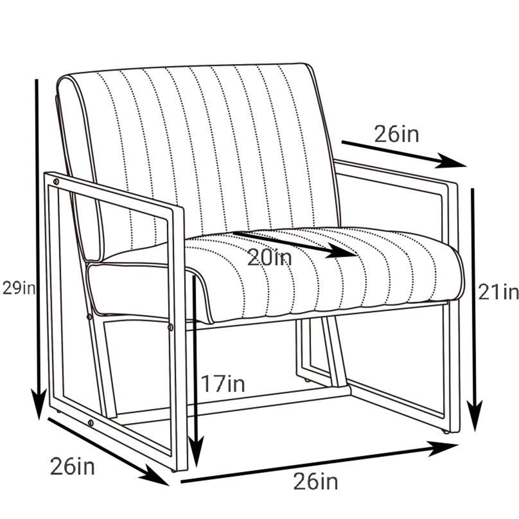 Kadyn Arm Chair, Single Sofa Chairs for Bedroom, Fabric Armchair for Living Room, Dark Brown