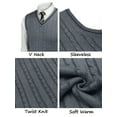 thumbnail image 4 of Spring and Autumn New Men's Sweater Vest V-neck Slim Fit Casual Sleeveless Twisted Knitted Pullover, 4 of 6