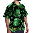 thumbnail image 2 of Saint Patrick's Day Men's Short Sleeve Beach Shirts, Casual Printed Poplin Button Down, Unisex Summer Hawaiian Shirt, 2 of 6