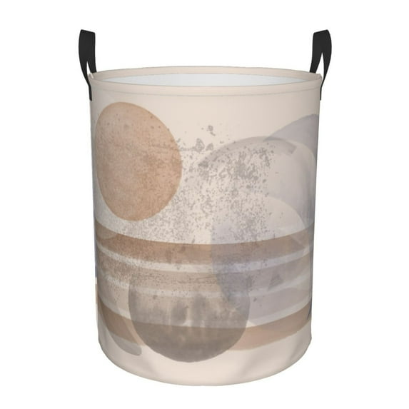 LNWH Laundry Basket, Boho Planet Circle Art Pattern Foldable Laundry Hamper With Handles Waterproof, Medium Size