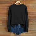 thumbnail image 2 of hxobax Womens Fall Sweatshirt Classic Basic Solid Sweatshirts Long Sleeve Crewneck Pullover Tops, 2 of 7