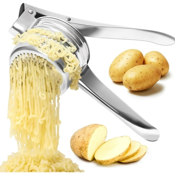 FORICOM Full Hole Potato Masher, Heavy Duty Stainless Steel Potato Masher & Mashing Tool, Pressing & Mashing Kitchen Gadgets to Help You Make Perfect Mashed Potatoes Every Time.
