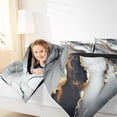 thumbnail image 4 of Manfei Marble Texture Road Queen Comforter Set,Gray Gold Black Bedding Sets,Modern Fluid Art Bedding Comforter Set For Girl,Microfiber Room Decoration Reversible,3pcs, 4 of 8