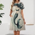 thumbnail image 2 of Long Hair Mermaid Short Sleeve Dress Women Summer Evening Dresses Ladies Sundress, 2 of 7
