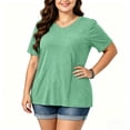 thumbnail image 3 of Bixock Plus Size Women Tops Maternity T Shirts Blouse Solid Color V Neck Short Sleeve Loose Breathable Summer Daily Office Top, 3 of 6