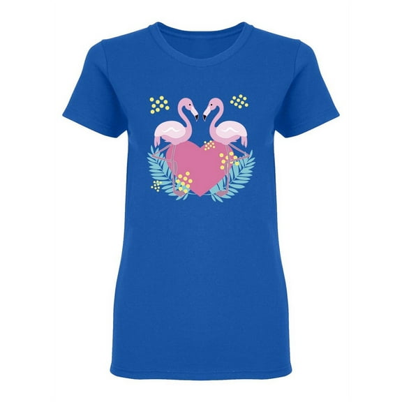 Flamingo Tropical Love Design Shaped T-Shirt Women -Image by Shutterstock, Female XX-Large