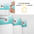 thumbnail image 5 of Teal Pimk Ombre No Hook Shower Curtain Waterproof,Bathroom Curtains with Snap in Liners and See Through Top Window,Modern Geometric Striped Abstract Art Hotel Style Bathtub Curtains Shower 72"Wx72"L, 5 of 8