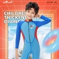 thumbnail image 4 of Naiovety Traje de neopreno para niños, traje de baño de una pieza, conjunto de esnórquel para niños, regalos para niños pequeños, surf, neopreno, Deportes acuáticos azul M Naiovety OD003313-02, 4 of 6