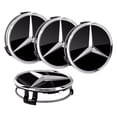 thumbnail image 3 of 4 Uds Insignias Emblema Cubo Llantas 75MM Tapas Centrales para AMG C E S G ML, 3 of 9
